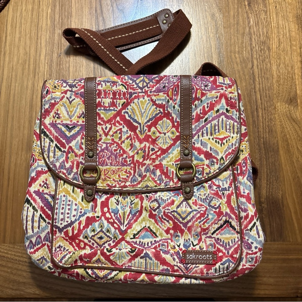 Sakroots Red and Yellow Patterned Backpack